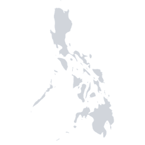 Map of the Philippines showing PCF branch locations